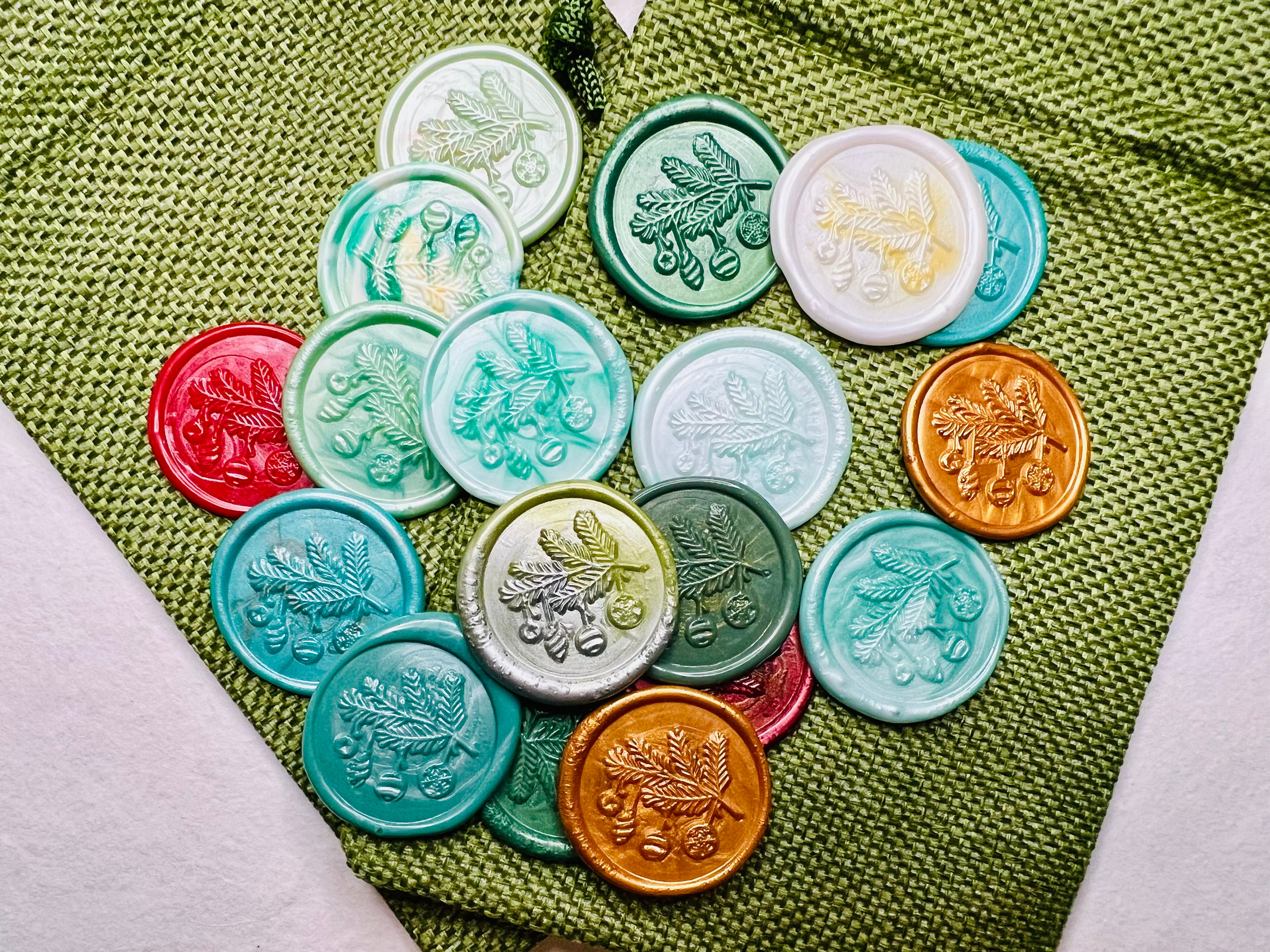 Holiday Cheer Wax Seal Stickers – Christmas Tree, Gingerbread & Stars