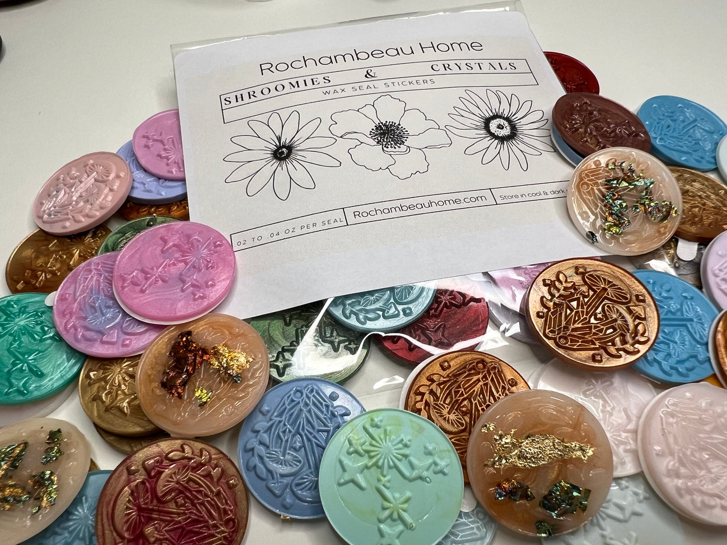 Enchanting Wax Seal Stickers – Magical Shroomy & Celestial Star Designs for Invitations, Letters & Creative Projects