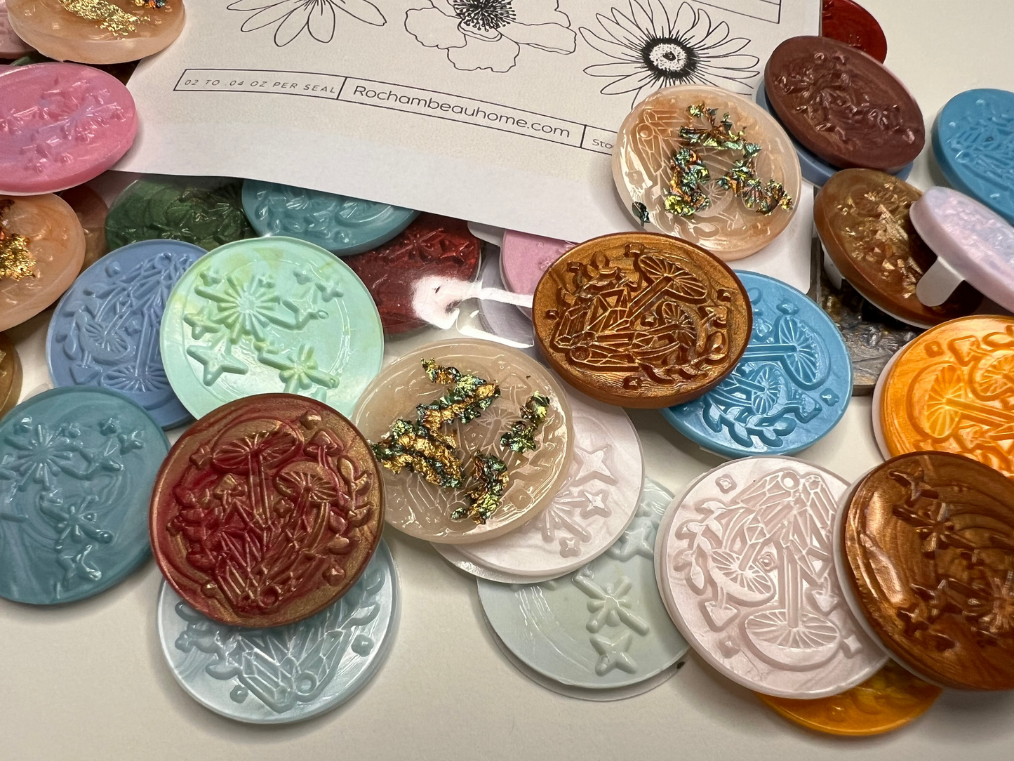 Enchanting Wax Seal Stickers – Magical Shroomy & Celestial Star Designs for Invitations, Letters & Creative Projects