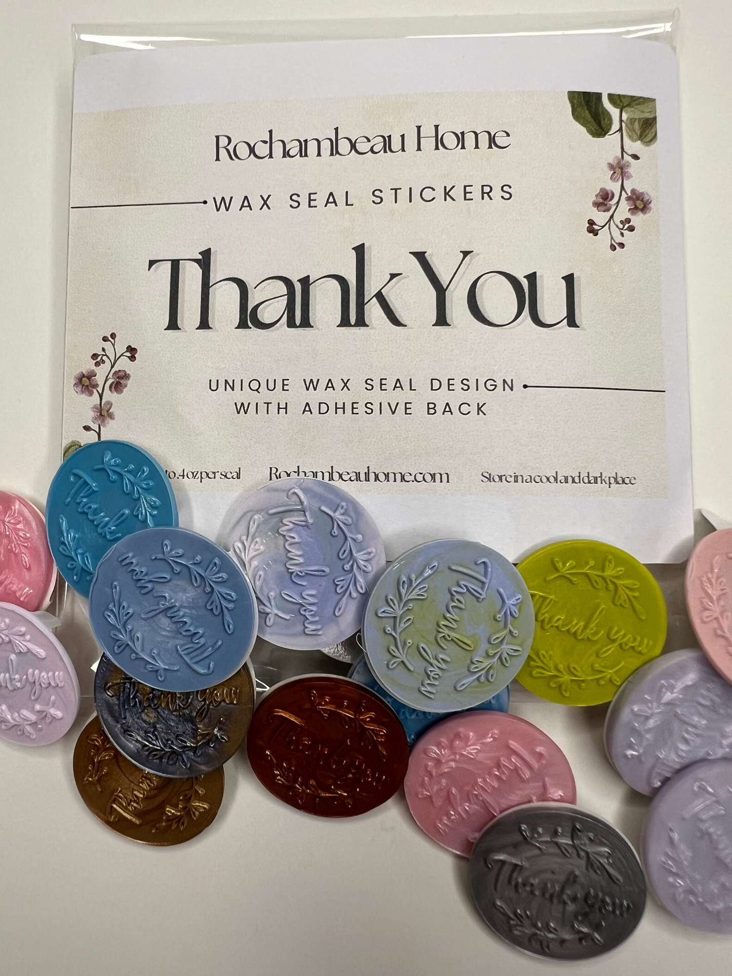 Handcrafted "Thank You" Wax Seal Stickers – Elegant, Personalized Gratitude Seals for Cards, Gifts, and Letters