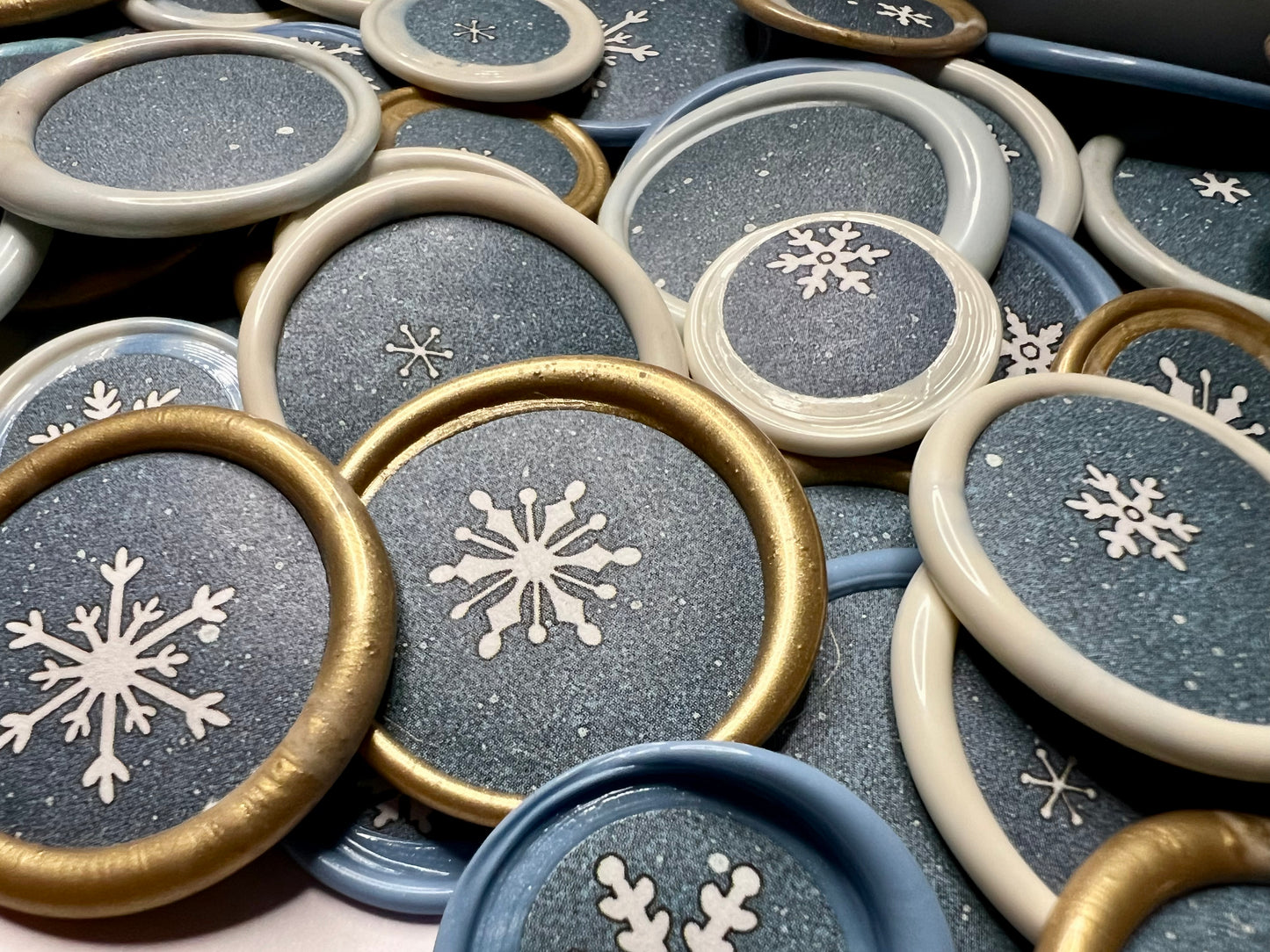 (Exclusive Drop) Custom Snowflake Wax Seal Stickers - 10 Handcrafted Winter Themed Seals for Gifts, Cards, and Stationery