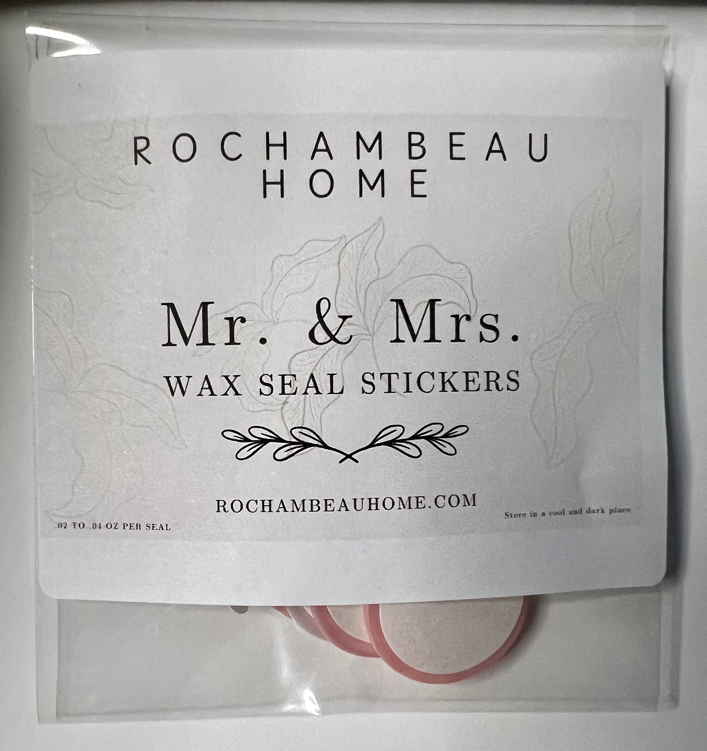 Mr. & Mrs. Wax Seal Stickers for Wedding Invitations and Save the Date Cards - Set of 10