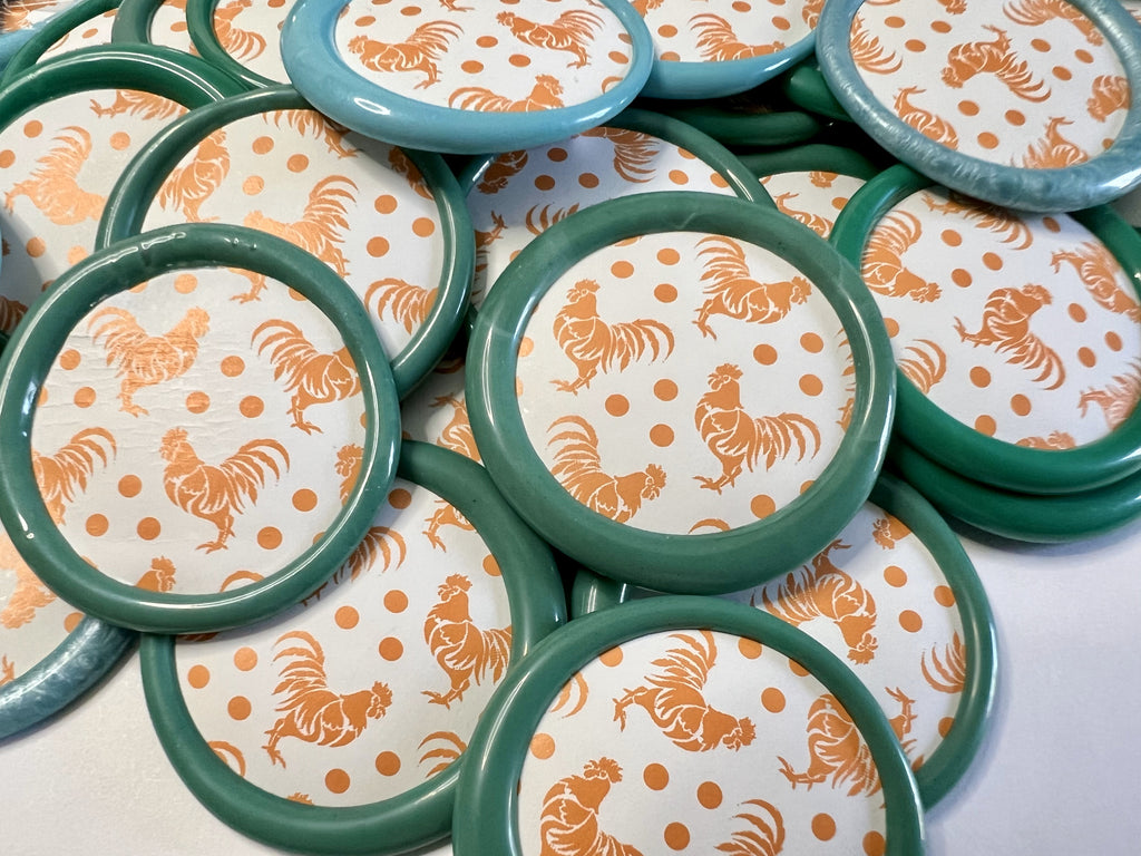 Adorable chicken wax seal sticker bringing rustic charm to farm-themed stationery.