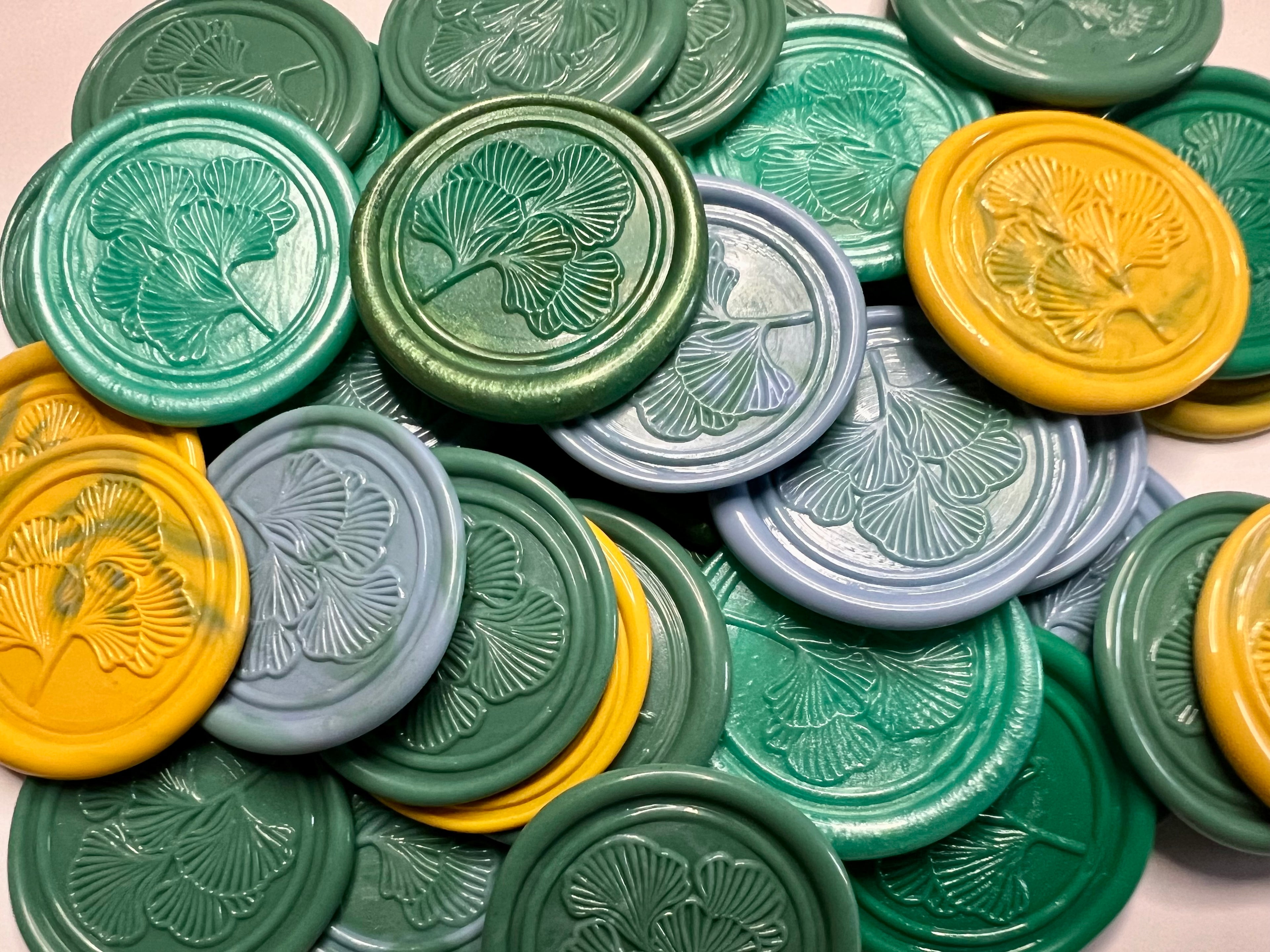 Botanical wax seal stickers in soft hues, perfect for natural or minimalist themes.