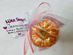 Gift-ready jasmine soap wrapped with spring-inspired packaging