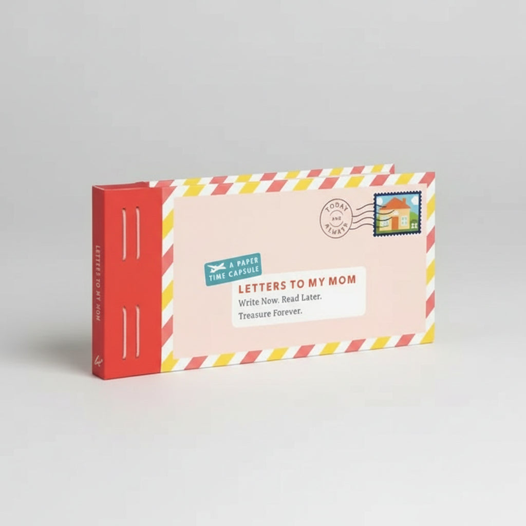 Close-up of the Letters to My Mom cover with elegant vintage-inspired design