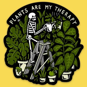 "Plants are My Therapy" Sticker – Celebrate the Healing Power of Nature