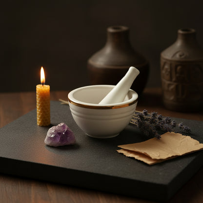 Mini Mortar & Pestle Set – Apothecary Self Care Kit