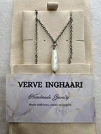 This Mother of Pearl drop necklace was created by Verve Inghaari