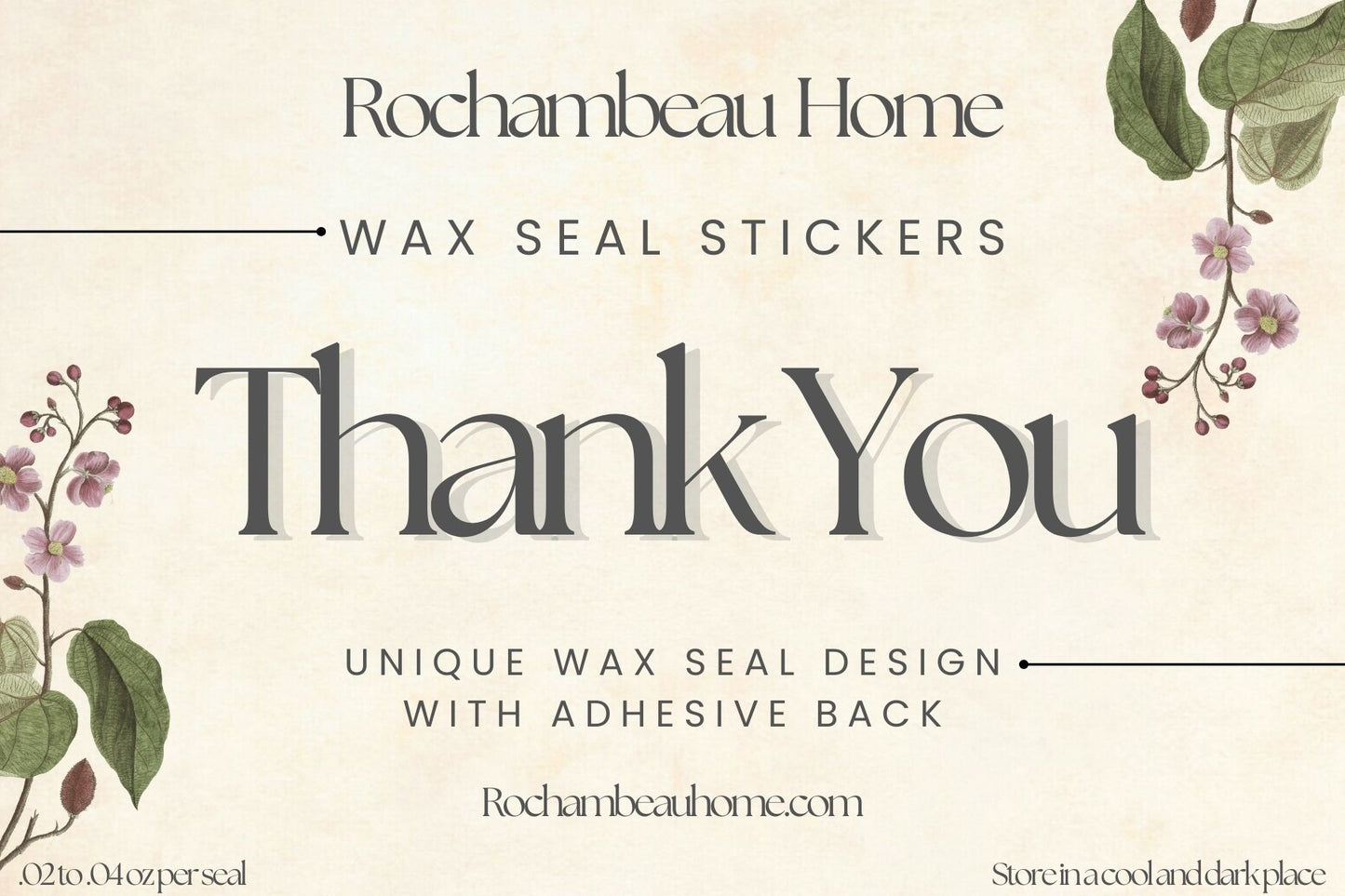 Handcrafted "Thank You" Wax Seal Stickers – Elegant, Personalized Gratitude Seals for Cards, Gifts, and Letters