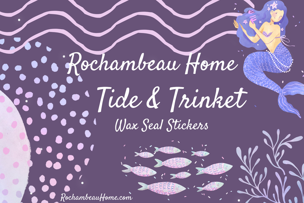 Label for the Tide & Trinket wax seal stickers to add to invitations or gift tags