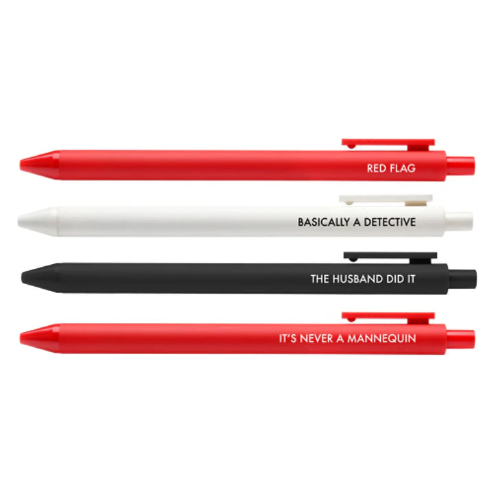 Fun & Quirky True Crime Gel Pen Set - Perfect for True Crime Fans