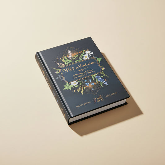 Book titled 'Wild Medicine' showcased on a beige background