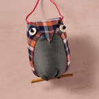 Khon Plaid Owl Ornament – Handcrafted Woodland Christmas Tree & Holiday Display