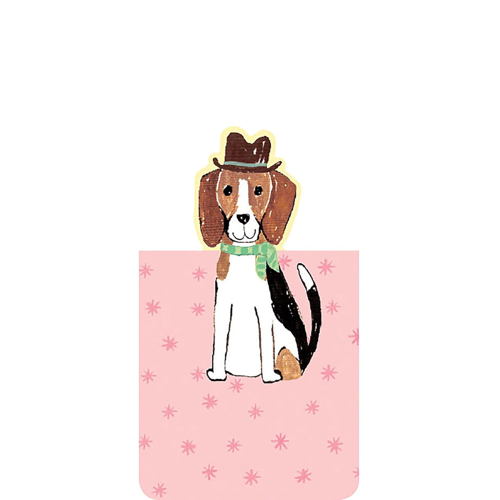 Adorable Beagle bookmark with scarf and hat