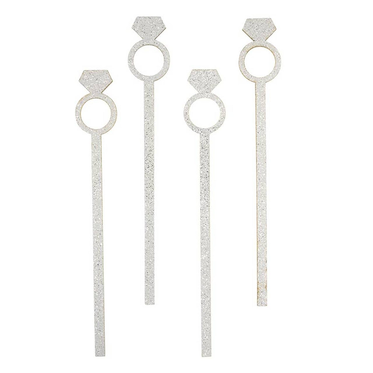 Diamond Ring Acrylic Drink Stir Sticks - Set of 4 - Perfect for Wedding Celebrations