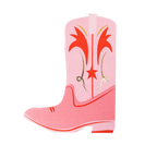 Pink boot-shaped dinner napkins with gold foil accents