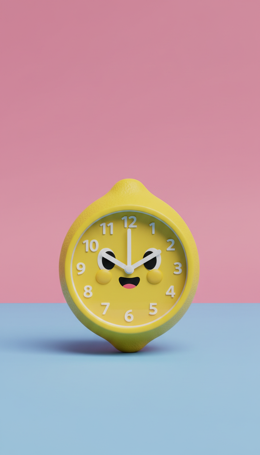 Sunny Lemon Whimsical Desk Clock
