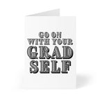 "Go On With Your Grad Self" phrase and kraft envelope