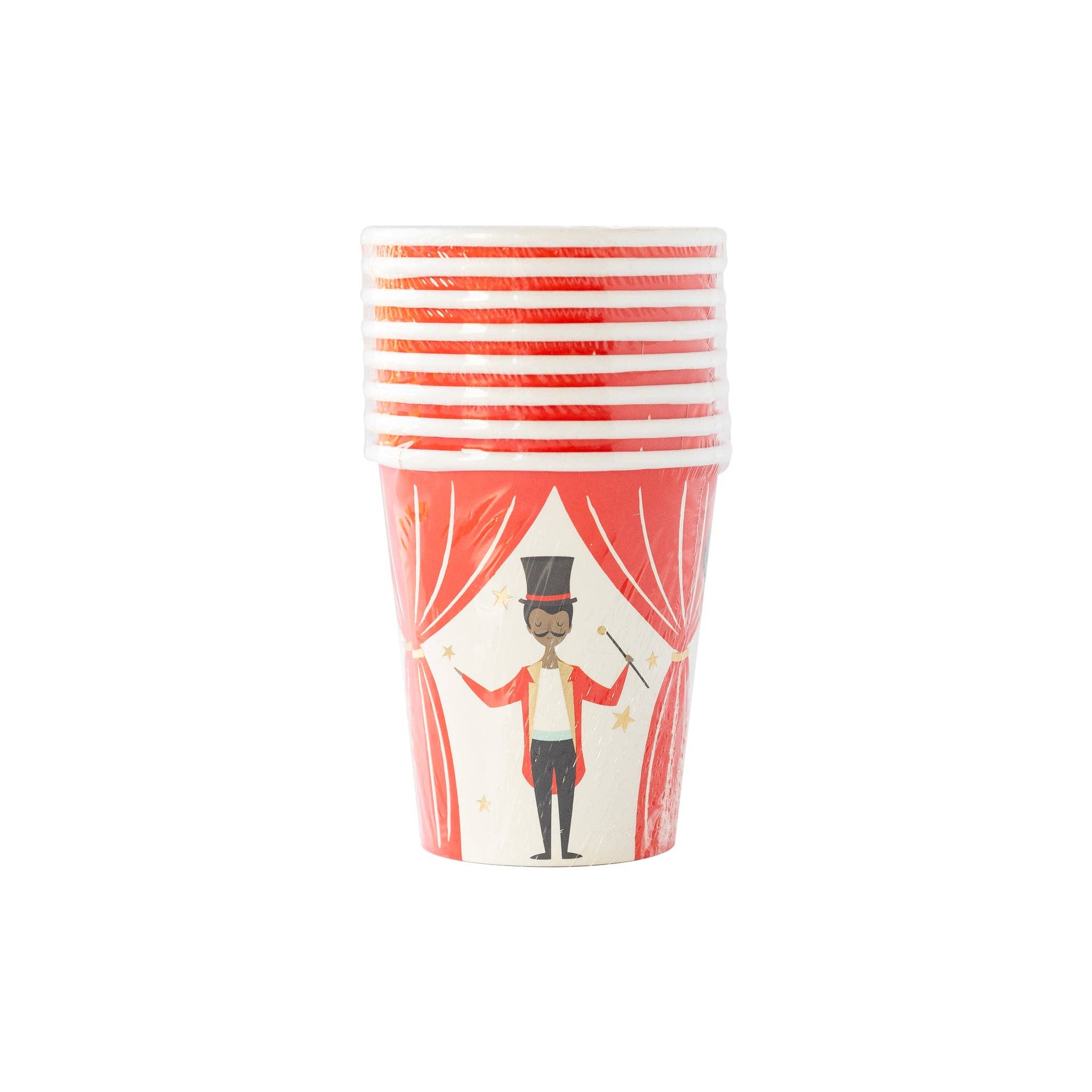 Carnival Party Cups with Cute Characters - 8 oz - Pack of 8