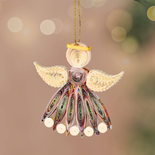 Diu Quilled Angel Holiday Ornament