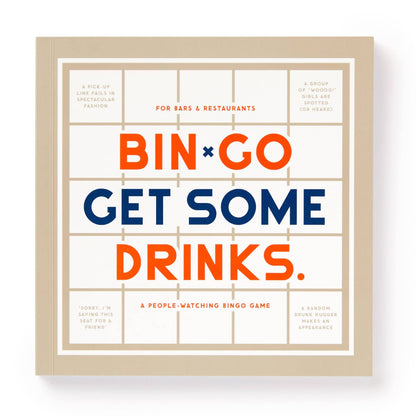 Close-up of perforated bingo cards with fun, people-watching categories