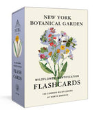 Box of New York Botanical Garden wildflower identification flashcards with floral design on a white background