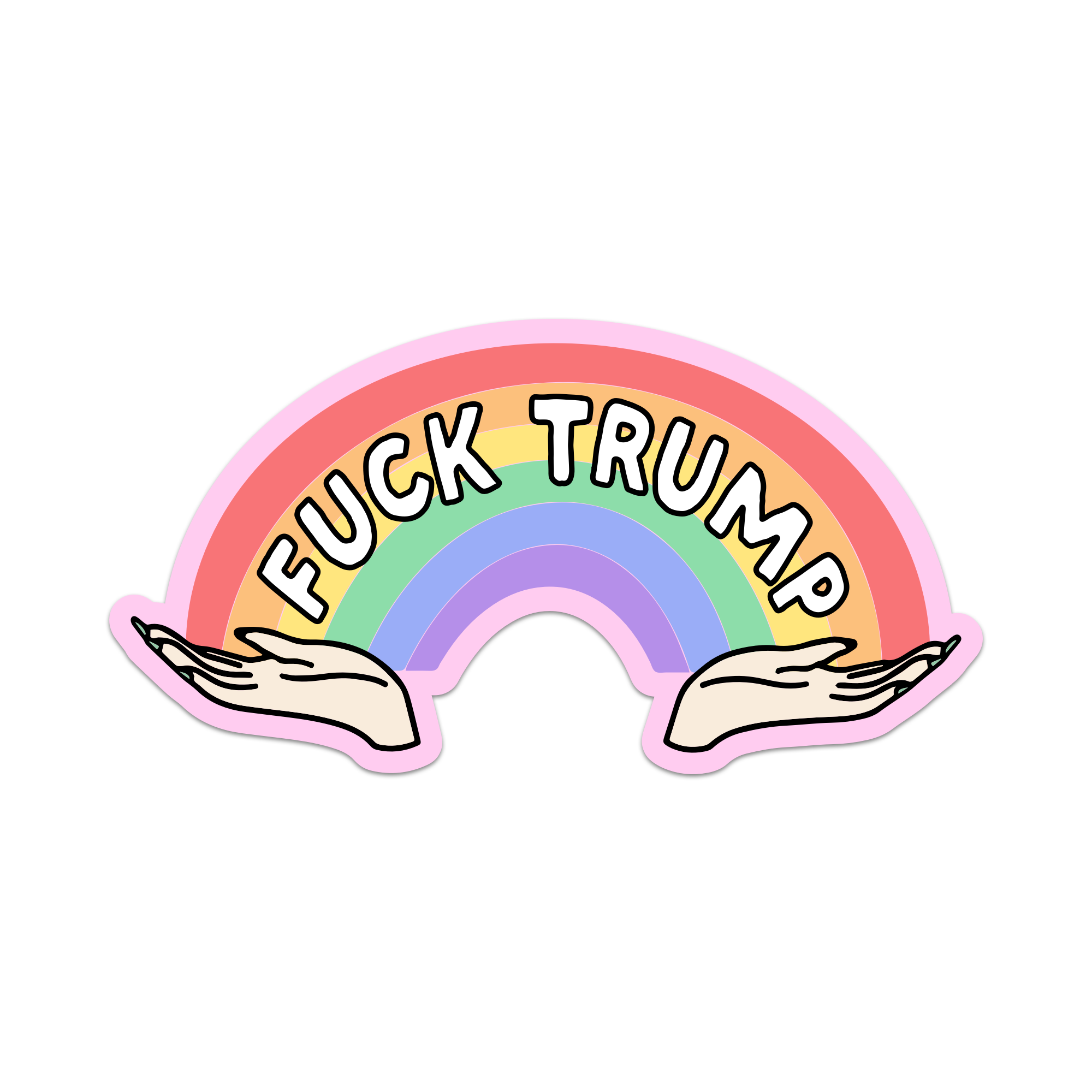 Fuck TRUMP Rainbow Sticker – Bold & Proud Anti-Trump Sticker for Allies