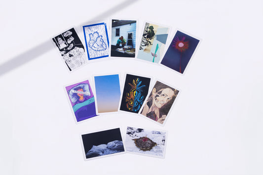 Collection of tarot cards on a white background