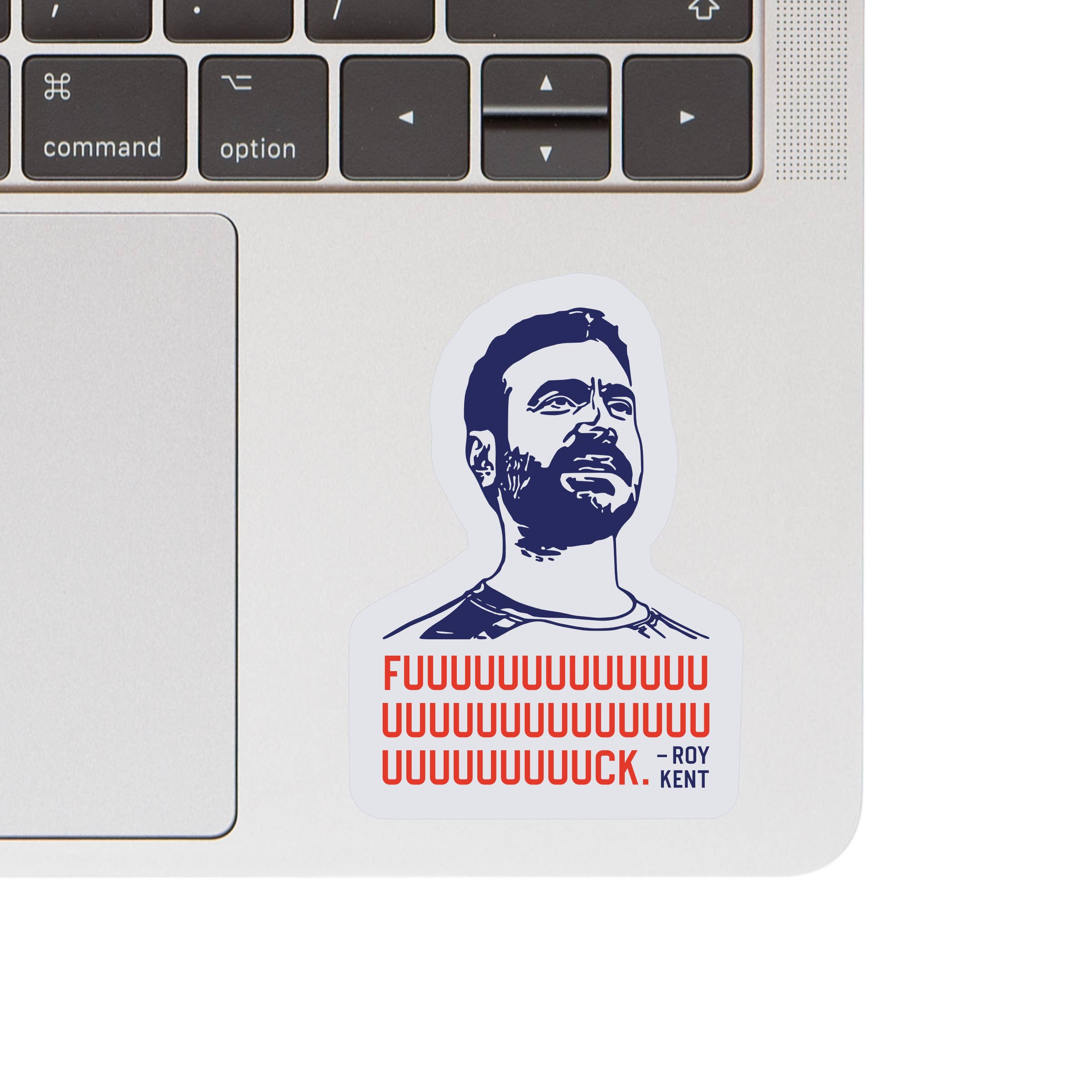 Roy Kent Vinyl Sticker - Bold and Unfiltered Design decal on laptop.