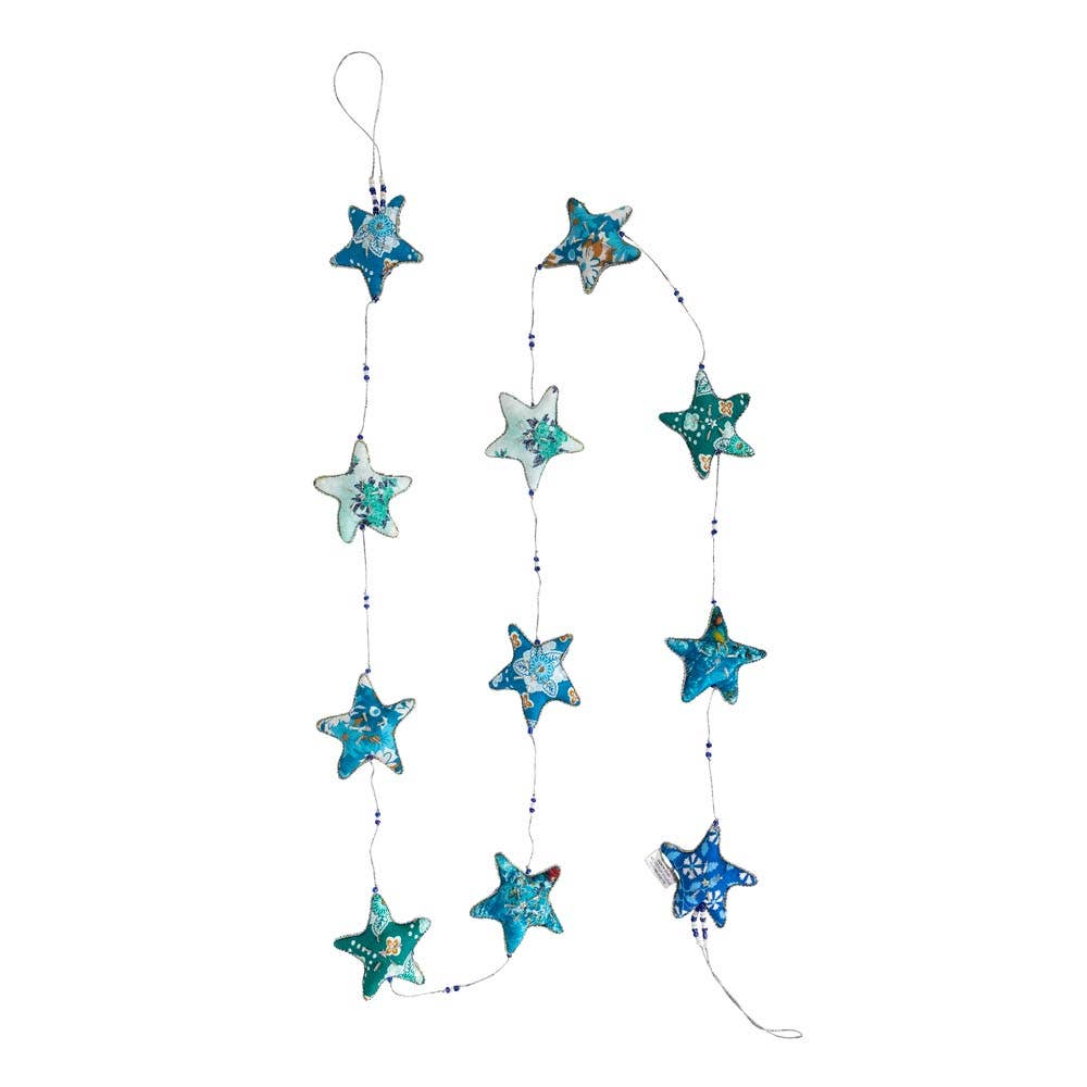 The Embroidered Star Garland on a white background