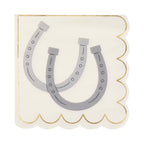 Howdy Horseshoe Cocktail Napkins – 18-Pack Western Party Napkins with Gold Foil Accents