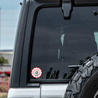 "The Hell I Won't!" Cowgirl Sticker - Bold & Sassy Design on vehicle.