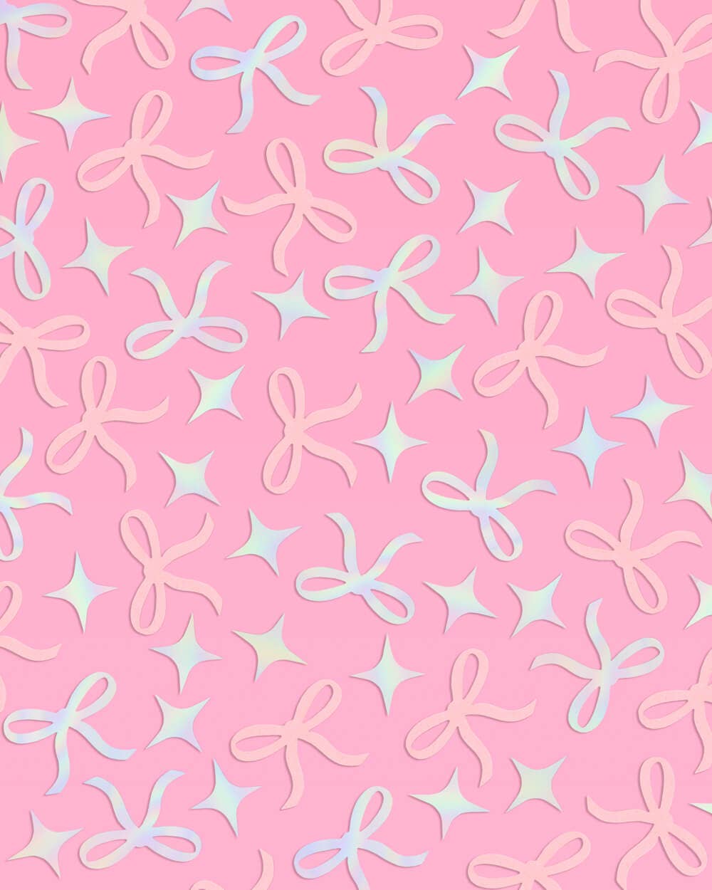 Tying the Knot confetti with pink bows and iridescent foil sparkles for bridal celebrations and gift boxes