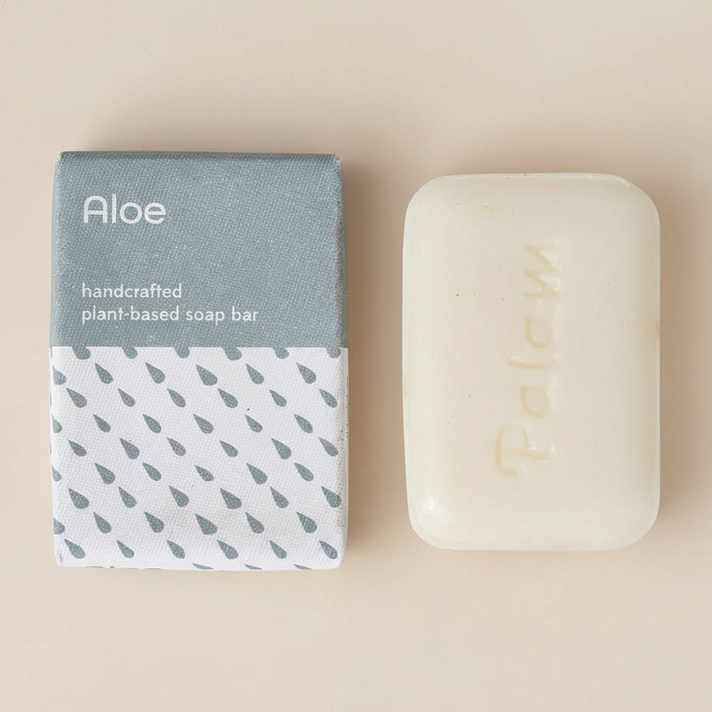 Close-up of triple-milled aloe soap showing smooth texture