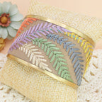 Decorative bracelet with embroidered pattern on a textured surface