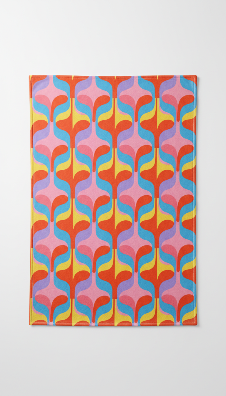 Electric Tangerine Patterned Throw Blanket