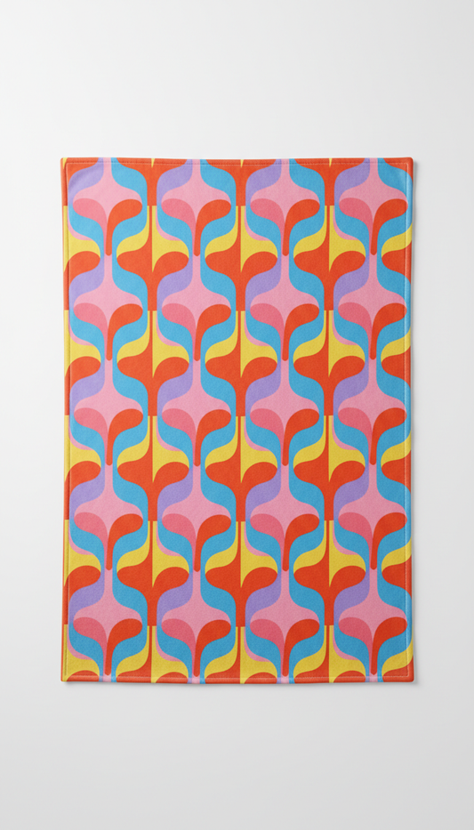 Electric Tangerine Patterned Throw Blanket