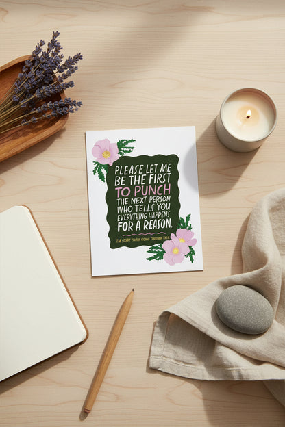 Thoughtful card with modern design for mental health, empathy, or encouragement