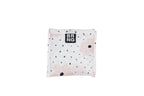 Carley Daily Shopper with pink flowers and black polka dots folded up into a compact size on a white background.