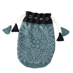 Close-up of a handcrafted gift bag showing textured cotton weave and lining

