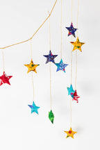 Recycled Sari Star Valance – Handmade Upcycled Holiday Window & Party Décor