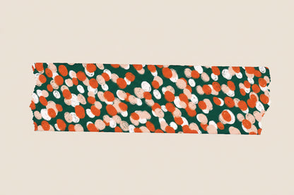 Close up view of a strip of the colorful confetti washi craft tape