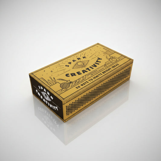 Box with 'Spark Creativity' text and design on a white background