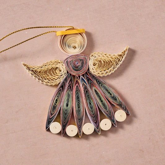 Diu Quilled Angel Holiday Ornament