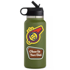 Roy Kent Vinyl Sticker on water bottle. 