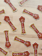 Bold vinyl sticker featuring a tribute to the historic Chicago Theater