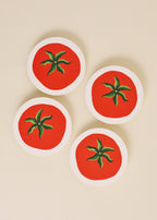 Fun tomato design on the "Tomato Coasters"