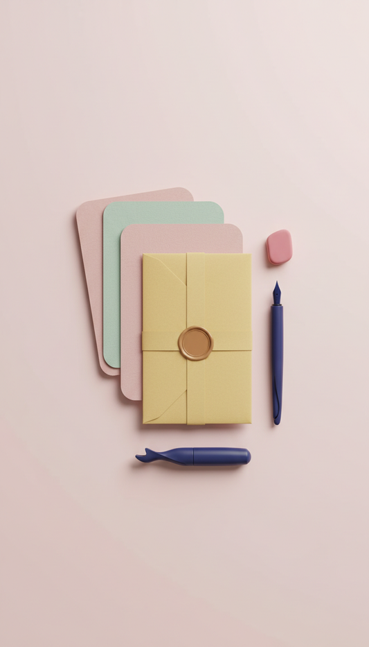 Expressive Stationery Set with Watercolor Designs