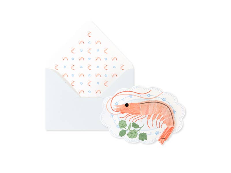 "You're the Shit" Shrimp Pop-Up Card with Die-Cut Interactive Elements